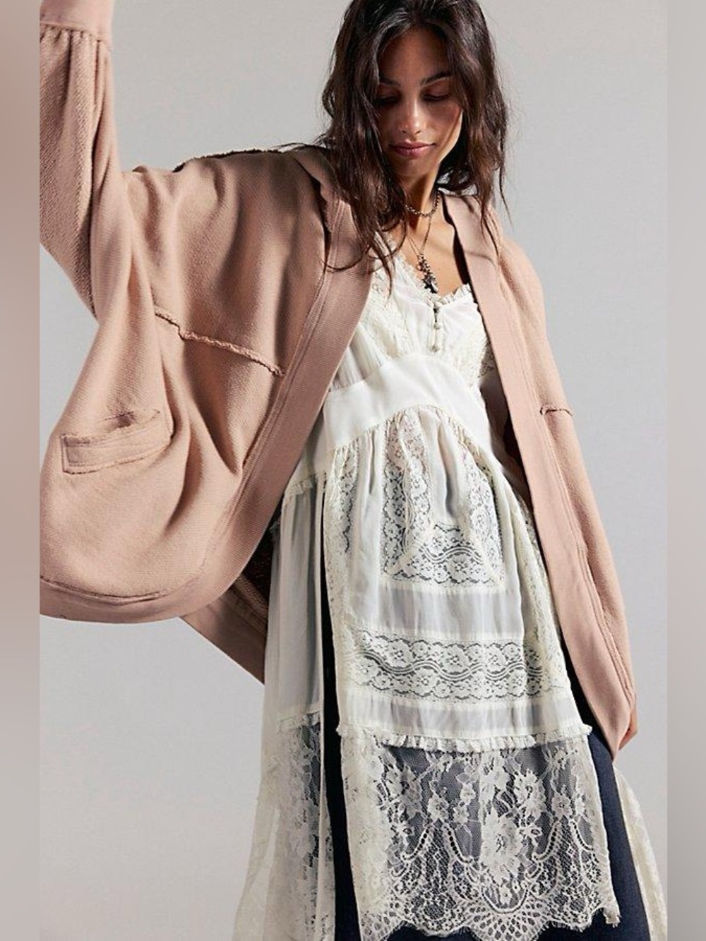 NWT Free People Forever Yours Cardi Sweatshirt Winter Bloom